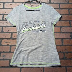 NFL Team Apparel Seattle Seahawks Women's M Micro Stripe V-Neck Tee